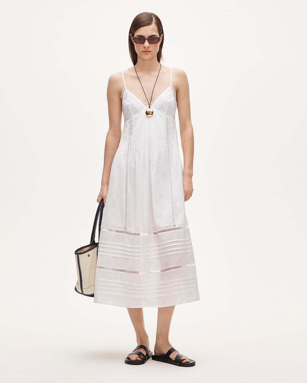 J. Crew Women’s Tall Milano Dress Sleeveless In Cotton Voile White Size XST NWT